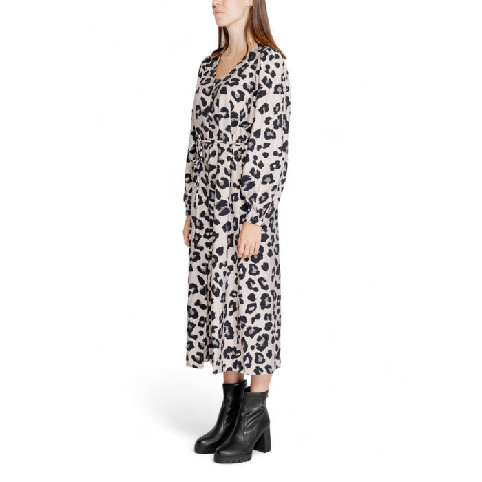 Image 3 : Robe léopard gris Jacqueline De Yong coupe fluide manches longues — delvale