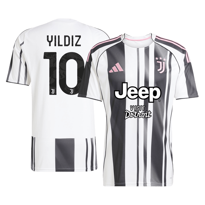Juventus Jeep x Visit Detroit Sponsor YILDIZ #10 Home Soccer Men's Jersey 2025/26