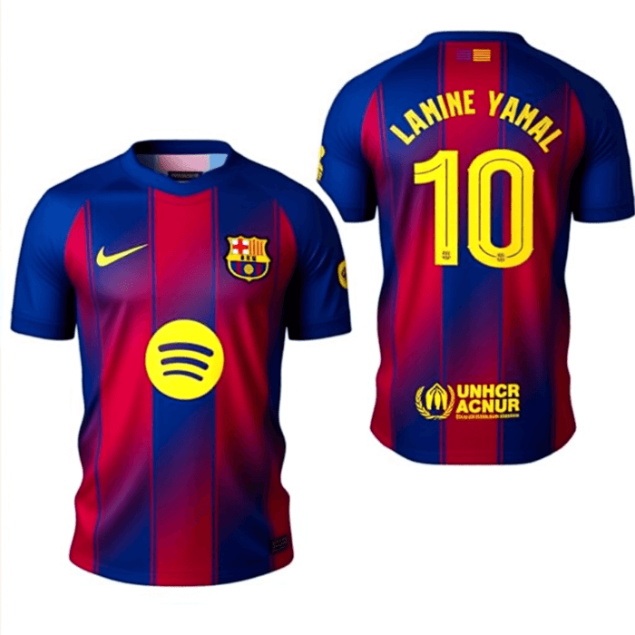 LAMINE YAMAL #10 Barcelona Home Soccer Jersey 2025/26 -UCL