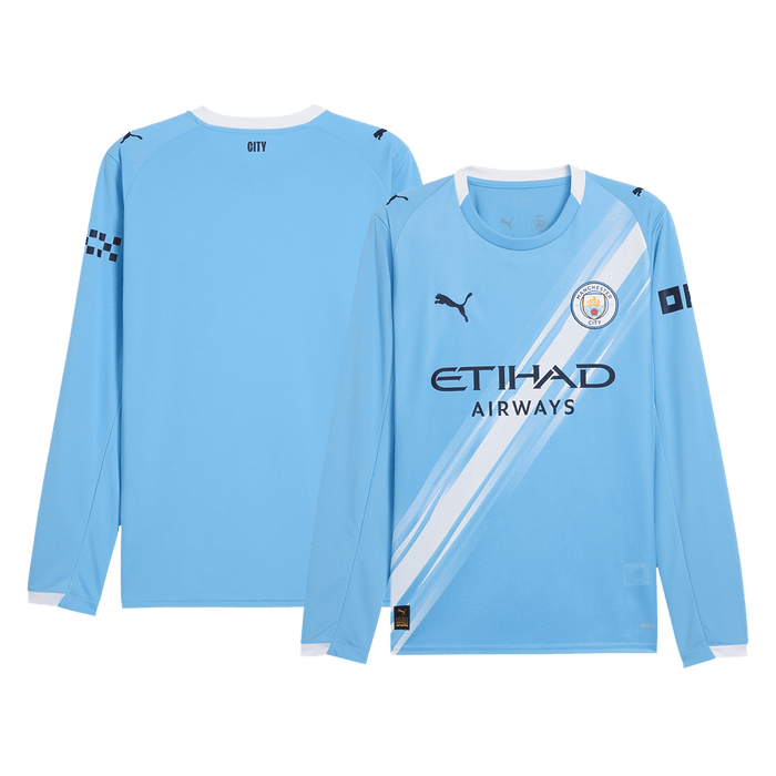 Manchester City Home Long Sleeve Soccer Jersey 2025/26 Blue
