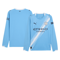 Manchester City Home Long Sleeve Soccer Jersey 2025/26 Blue