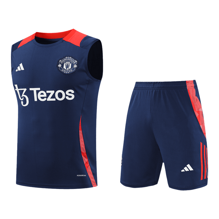 Manchester United Pre-Match Soccer Jersey Vest Kit(Jersey+Shorts) 2024/25