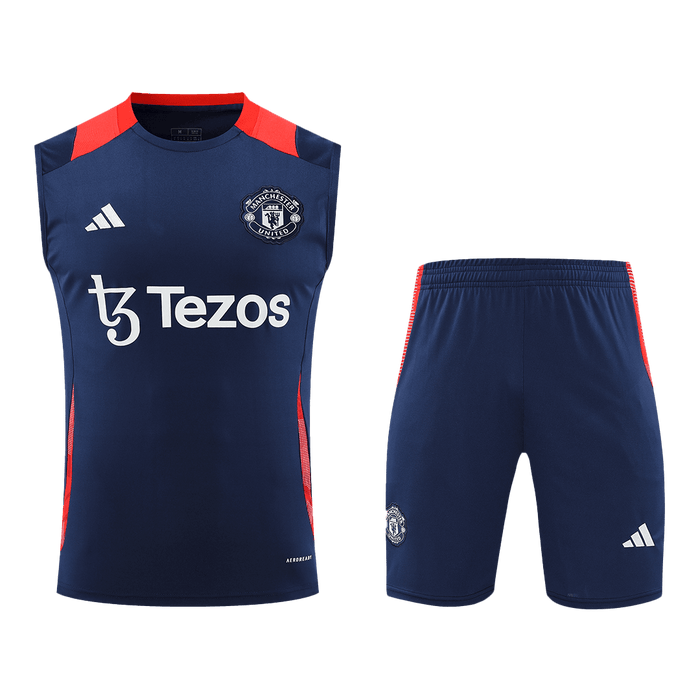 Manchester United Pre-Match Soccer Jersey Vest Kit(Jersey+Shorts) 2024/25