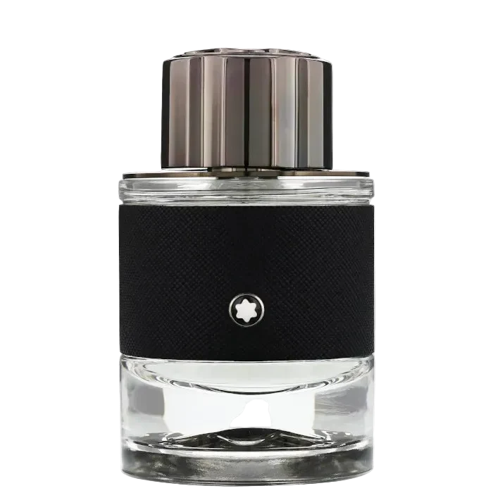 Montblanc Explorer EDP vue de face — détail bouchon et logo Montblanc étoile blanche