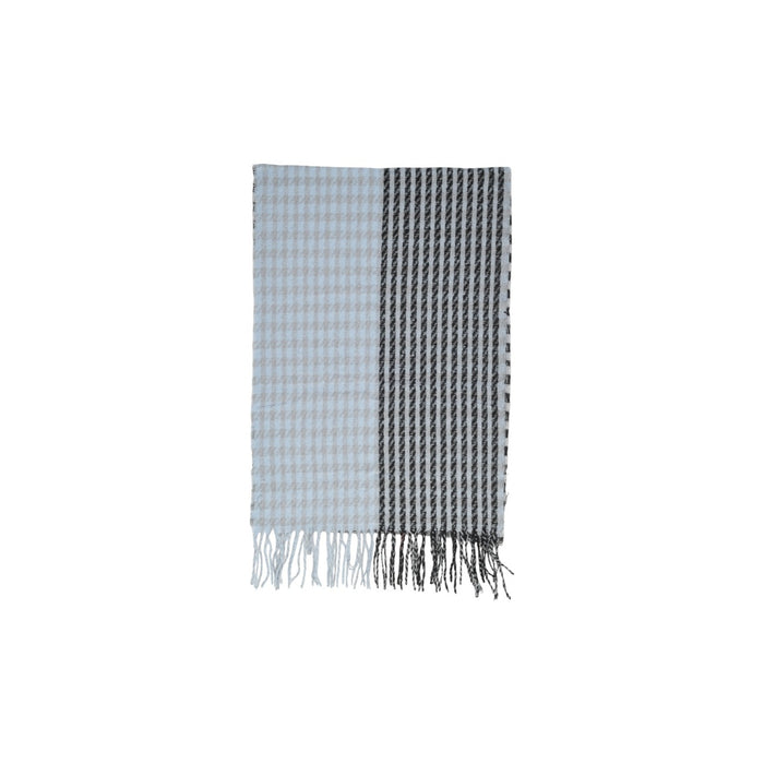 Image 2 : Détail motif géométrique écharpe Only femme bleue polyester — delvale
