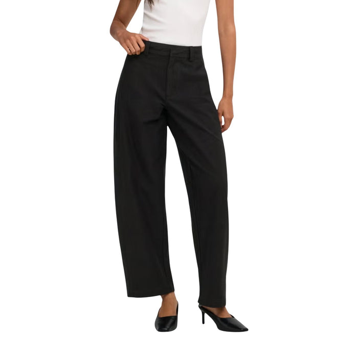 Image 1 : Pantalon femme Only noir coupe droite, vue de face — Delvale