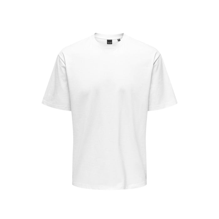 Image 4 : T-shirt Only & Sons coton bio noir, détail de l'encolure ronde — Delvale