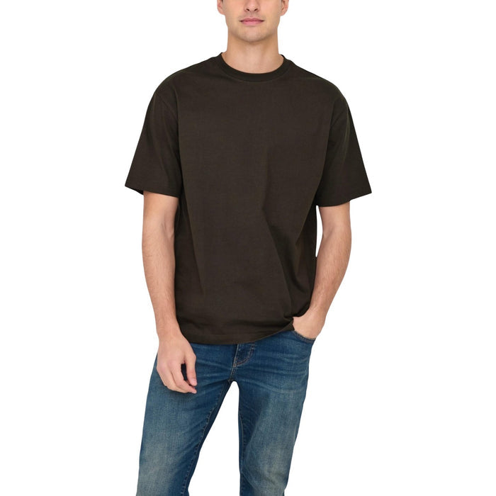 Image 6 : T-shirt Only & Sons noir en coton organique, vue d'ensemble — Delvale