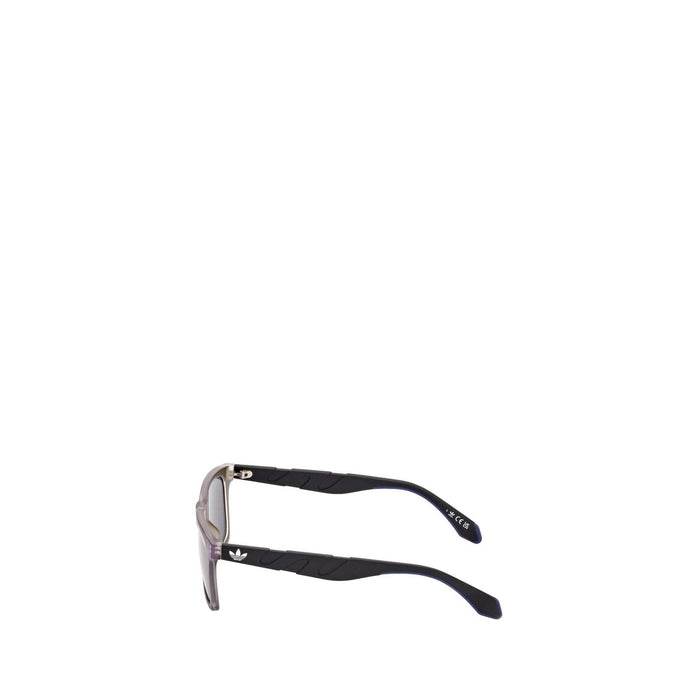 Image 2 : Lunettes de soleil Adidas Originals Navigator homme, détail monture violet avec verres gris fumés — Delvale