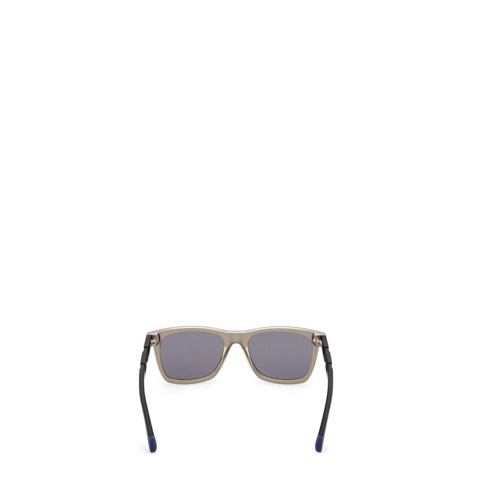 Image 4 : Lunettes de soleil Adidas Originals Navigator homme, vue de profil branches noires striées et monture violet — Delvale