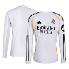 Real Madrid Home Long Sleeve Soccer White Jersey 2025/26