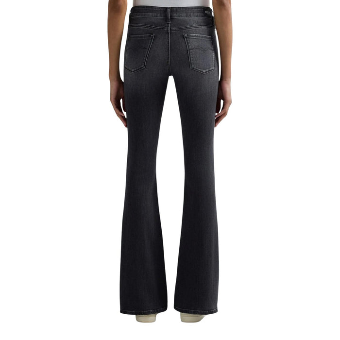 Image 2 : Détail coupe regular fit jeans Replay noir femme avec poches fonctionnelles — Delvale