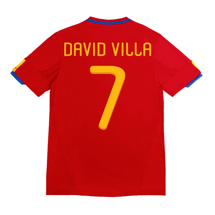 Retro DAVID VILLA #7 2010 Spain Home Soccer Jersey