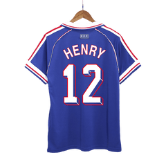 Retro HENRY #12 1998 France World Cup Home Soccer Jersey