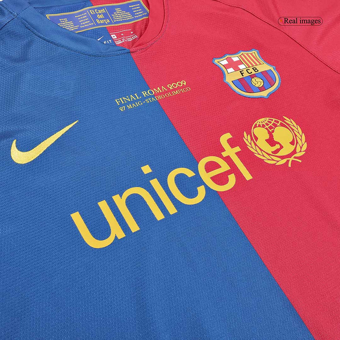 Retro Jersey ETO'O #9 Barcelona Retro Jersey Home Long Sleeve Soccer Shirt 2008/09 - UCL Final