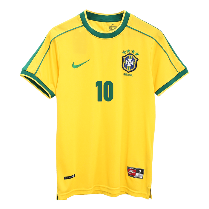 Retro Jersey RIVALDO #10 Brazil Home Soccer Shirt 1998 -World Cup