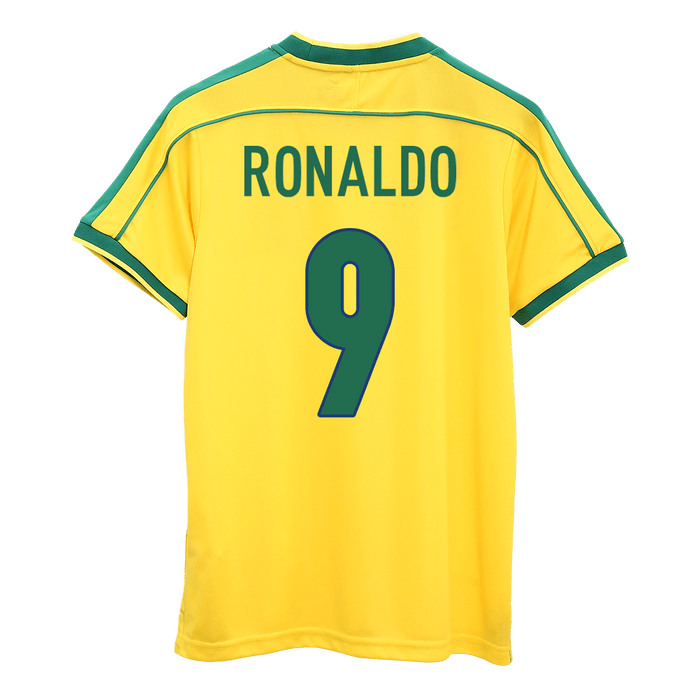 Retro Jersey RONALDO #9 Brazil Home Soccer Shirt 1998 -World Cup