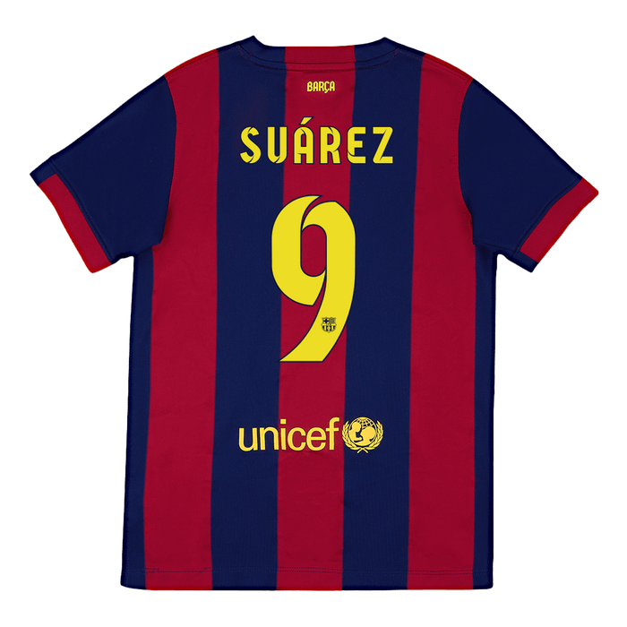 Retro Jersey SUáREZ #9 Barcelona Retro Jersey Home Soccer Shirt 2014/15