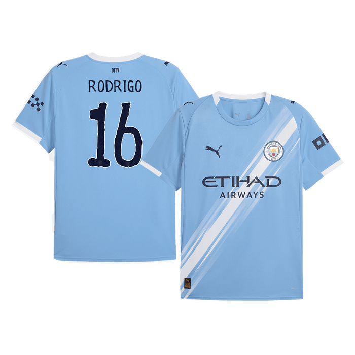 RODRIGO #16 Manchester City Home Soccer Jersey 2025/26 Blue Jersey - Club World Cup