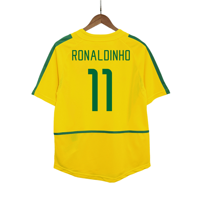 RONALDINHO #11 Brazil Retro Jersey Home Soccer Shirt 2002/03