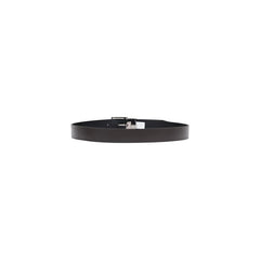 Image 2 : Détail de la boucle rectangle en métal argenté de la ceinture cuir Tommy Hilfiger homme marron — Delvale