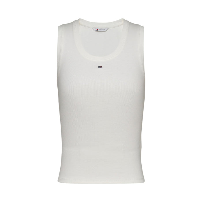 Image 1 : Débardeur Tommy Hilfiger Jeans femme beige col rond sans manches — delvale
