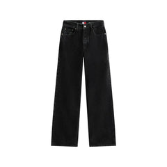 Image 1 : Jean noir femme Tommy Hilfiger en coton organique, coupe moderne avec poches fonctionnelles — Delvale