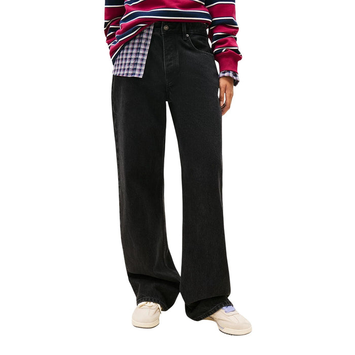 Image 2 : Détail du jean noir Tommy Hilfiger femme, fermeture zip et finitions premium — Delvale