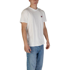 Image 3 : T-shirt blanc Tommy Hilfiger Jeans homme détail encolure et manches courtes — Delvale