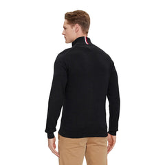 Image 3 : Pull Tommy Hilfiger homme noir, vue de dos et coupe ajustée — Delvale