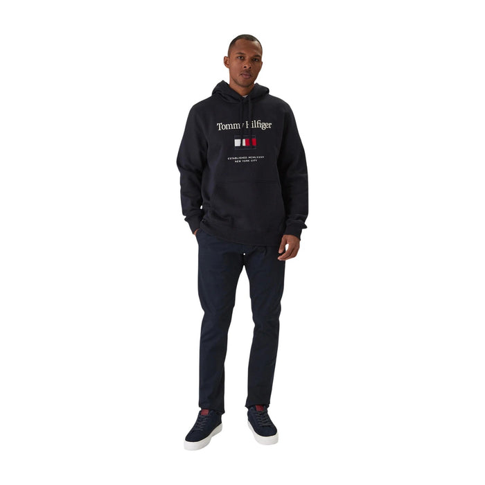 Image 2 : Sweatshirt Tommy Hilfiger homme blanc, détail de l'encolure côtelée — Delvale
